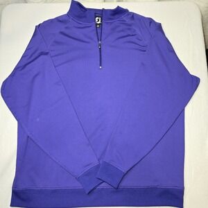 FootJoy FJ Men's Purple 1/4 Zip Performance Pullover Golf Mid Layer Shirt, XXL